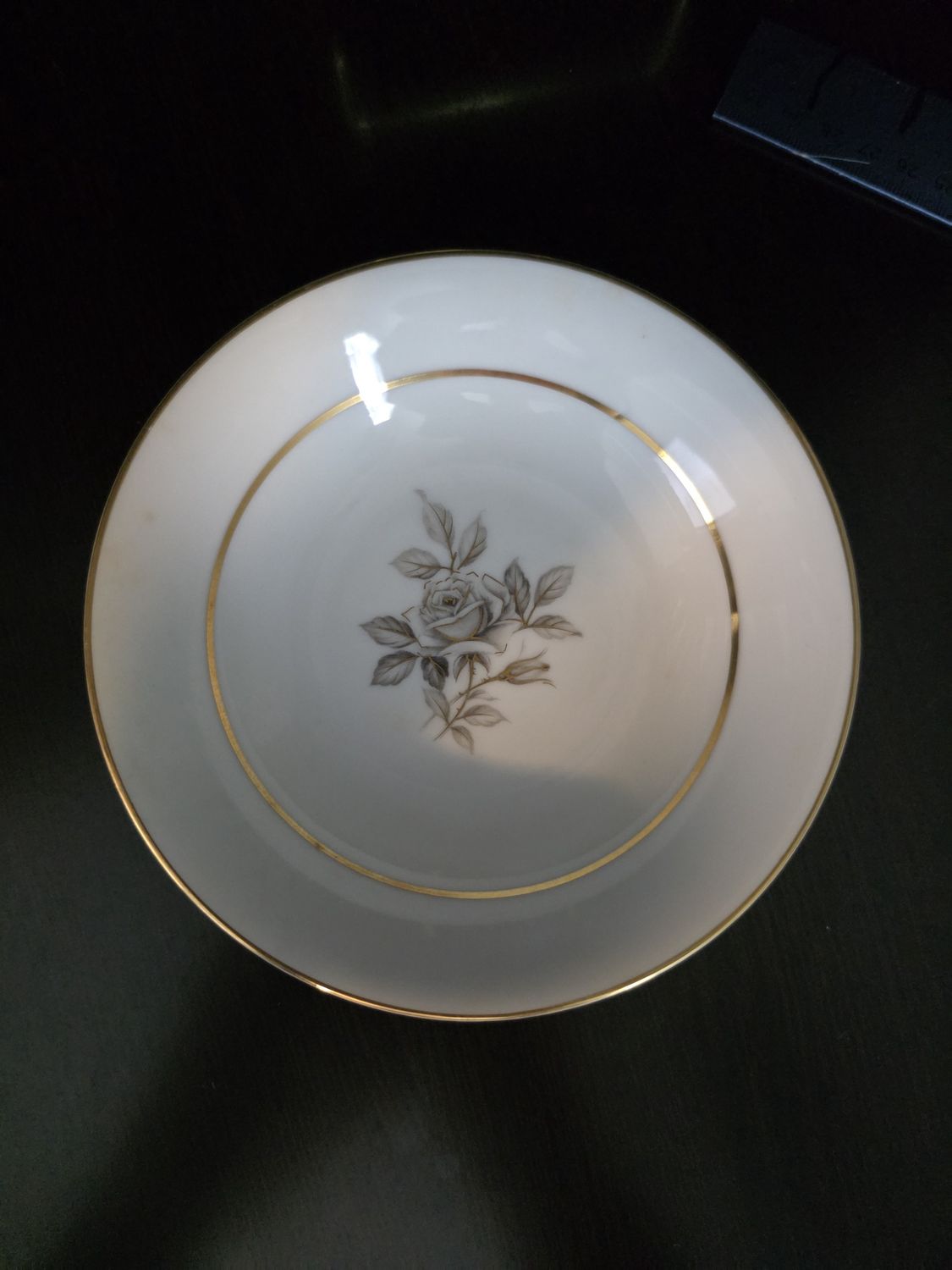12 Encanto by i Grey Rose Flower Gold Trim Small Bowls 5.75&quot; Japan