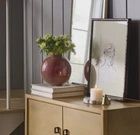 Threshold Designed with Studio Mcgee Ceramic Round Decorative Vase Dark Red new in box