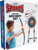 NSG Sports Junior ARCHERY Set Deluxe Bow &amp; Arrows Freestanding Target Boys BRAND NEW JS6030