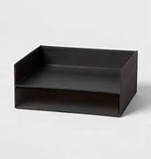 BRIGHTROOM Canvas Letter Tray Organization Set of 2 BLACK