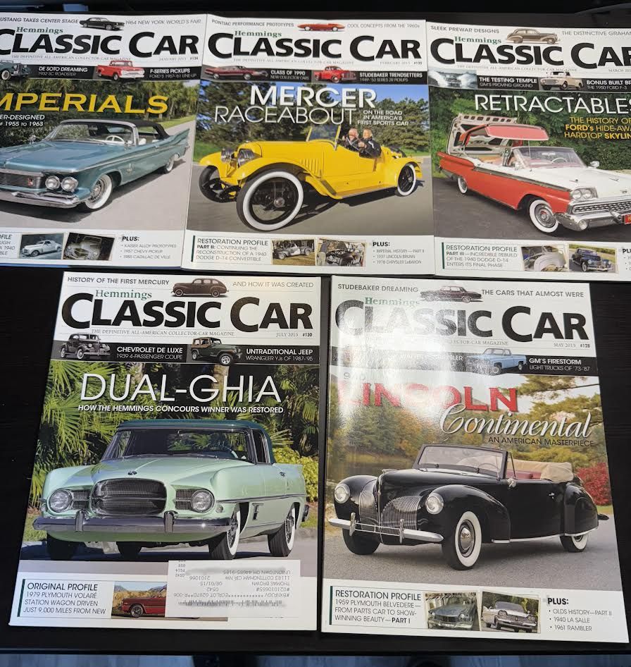 Hemmings Classic Car Magazine Complete Year 2015 5 Issues
