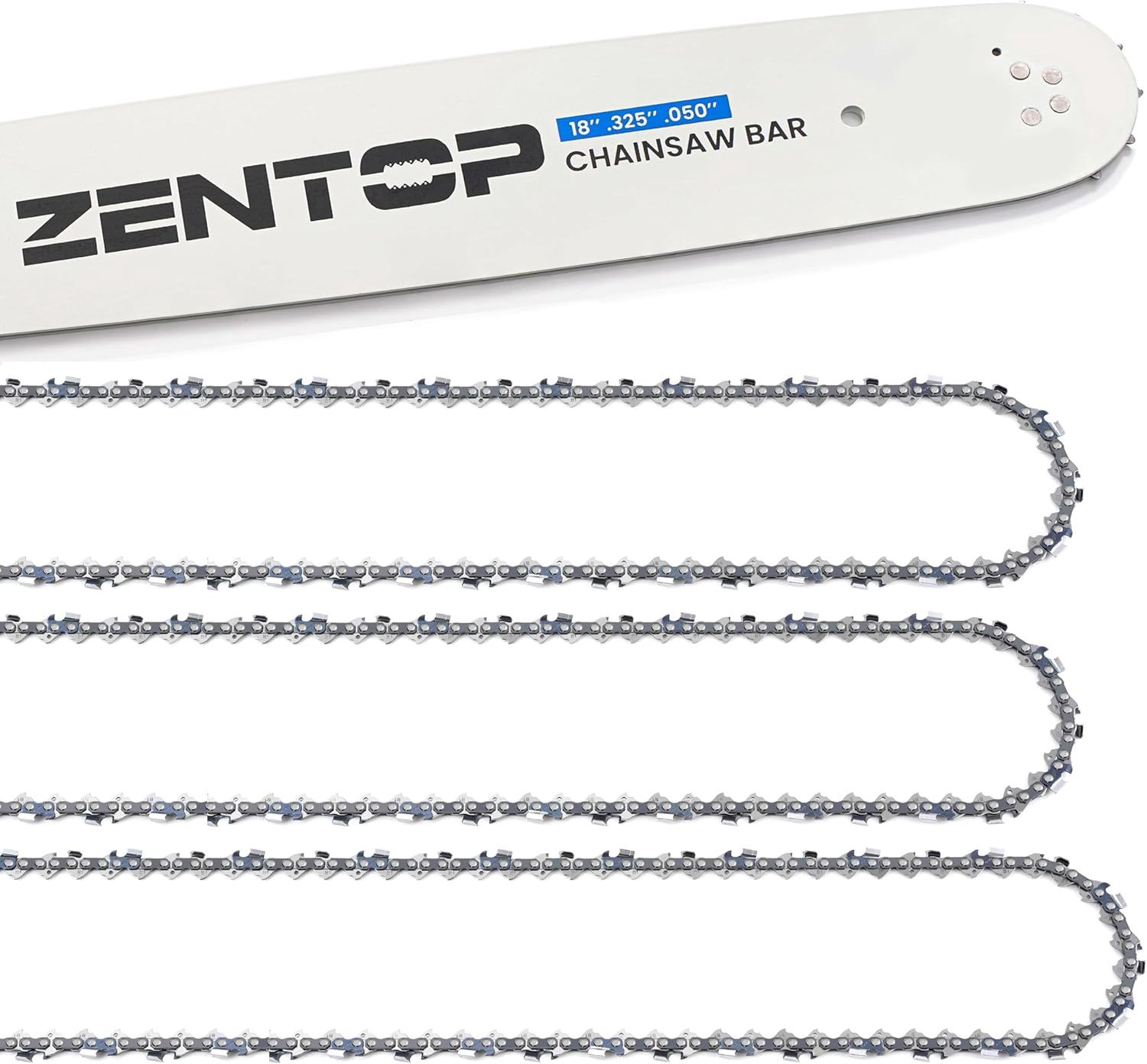 18 Inch Chainsaw Bar and Chains, .050&#39;&#39; Gauge .325&quot; Pitch 72DL Fits Husqvarna 435, 440, 545, 345, 350, 51, 55 RANCHER, and 550XP 3 chains