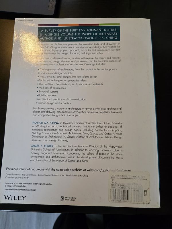 Introduction to Architecture - Ching, Francis D. K. - paperback - Good pre owned
