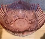 Cranberry Pink Iridescent Depression Glass Bowl