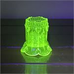Vaseline Glass Toothpick Holder - 2.5&quot;T