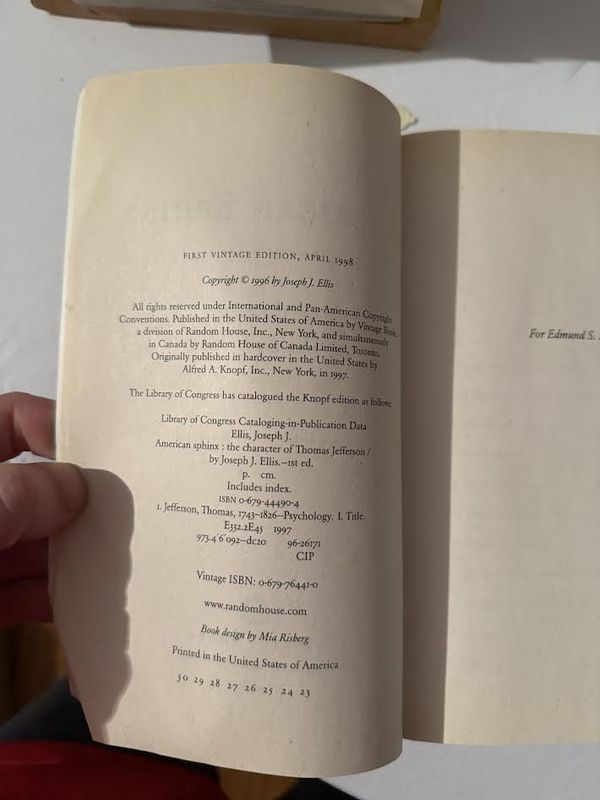 American Sphinx The Character of Thomas Jefferson Book by Joseph Ellis