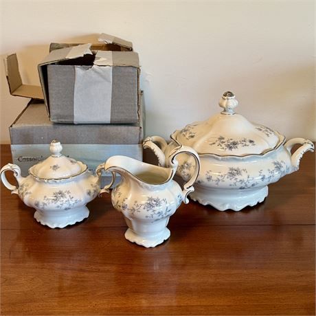 Johann Haviland Blue Garland Casserole, Cream &amp; Sugar Dishes