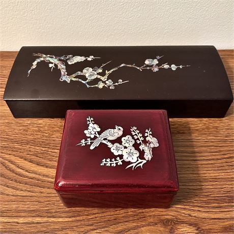 Mother of Pearl Inlay Lacquer Boxes