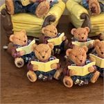 Teddy Bear Bookends and Lot of 8 Matching Drawer Pulls