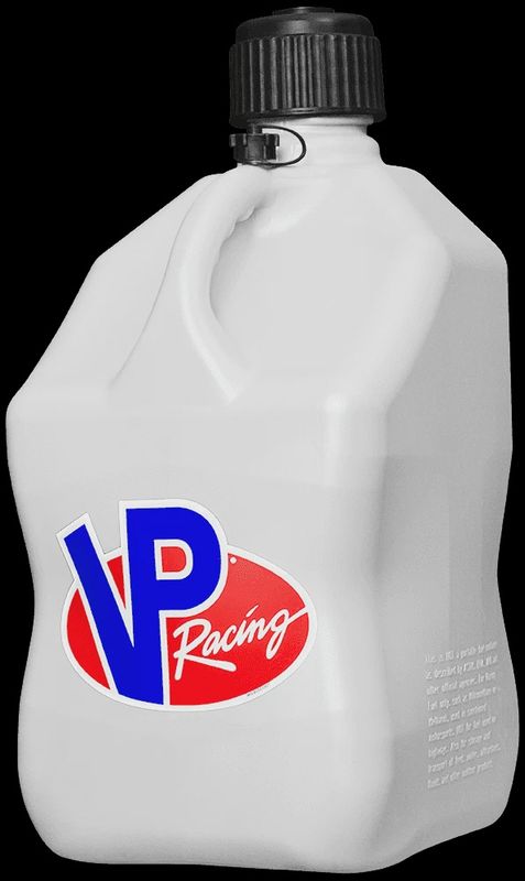 VP Racing Fuels white 5.5 Gallon Fuel Jug &amp; Hose-Motorsports Container