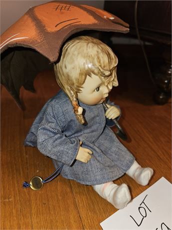 Vintage 1987 Umbrella Girl Goebel- Hummel Doll West Germany