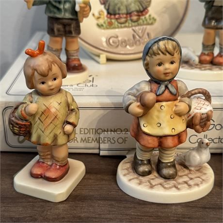 Lot of Hummel Collectors Club Figurines (8) and Display Plaque