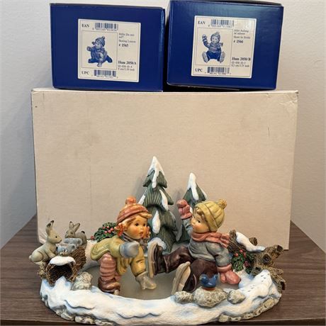 Hummel &quot;Icy Adventure&quot; LE 3-Piece Hummelscape Set w/ Boxes with COA