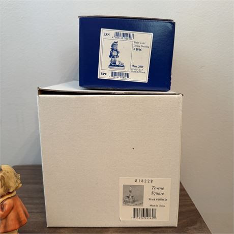 Hummel Goebel "Town Square" Musical 3-Piece Hummelscape Set w/ Boxes TMK8