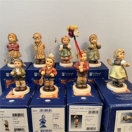 Goebel Hummel Membership Club Figurines w/ Boxes - 8 Hummels