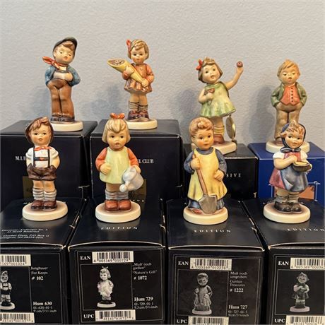 Goebel Hummel Membership Club Figurines w/ Boxes - Total of 8