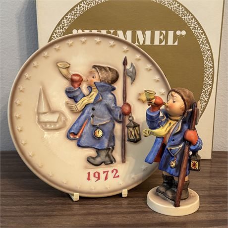 Hummel Goebel Hear Ye Hear Ye Figurine TMK5 &amp; 1972 Annual Plate