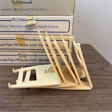 Goebel Hummel Annual Plates w/ Boxes/Stands Lot - 1981, '82, '84, '85 and '88