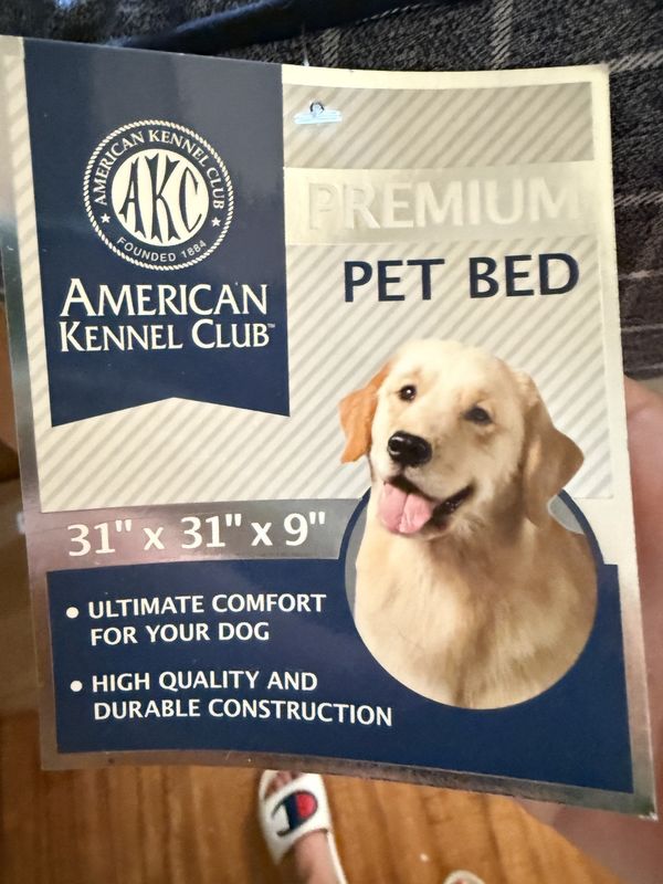 AMERICAN KENNEL CLUB 31-Inch Deluxe Plaid Round Bolster Dog Bed