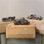 Danbury Mint PEWTER Classic American Motor Car Collection Lot of 3 w/ Boxes!
