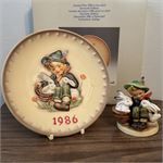 Hummel Goebel US ZONE GERMANY Postmates Figurine TM2 &amp; 1986 Annual Plate