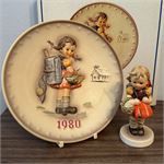 Hummel Goebel School Girl Figurine TM5 &amp; 1980 Annual Plate