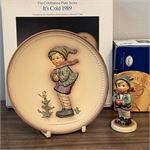 Hummel Goebel It&#39;s Cold 1989 Collector&#39;s Club Figurine &amp; Plate
