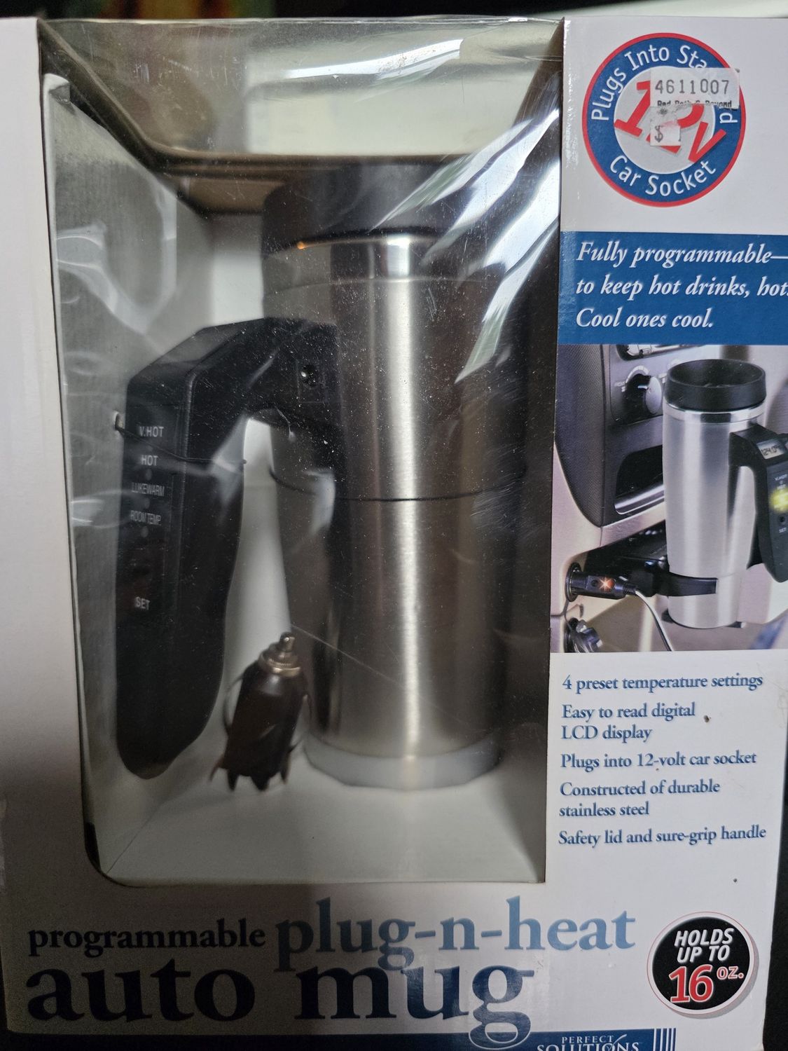 Plug-N-Heat Auto Mug Programmable 16oz.Heated COFFEE Mug Perfect Solutions