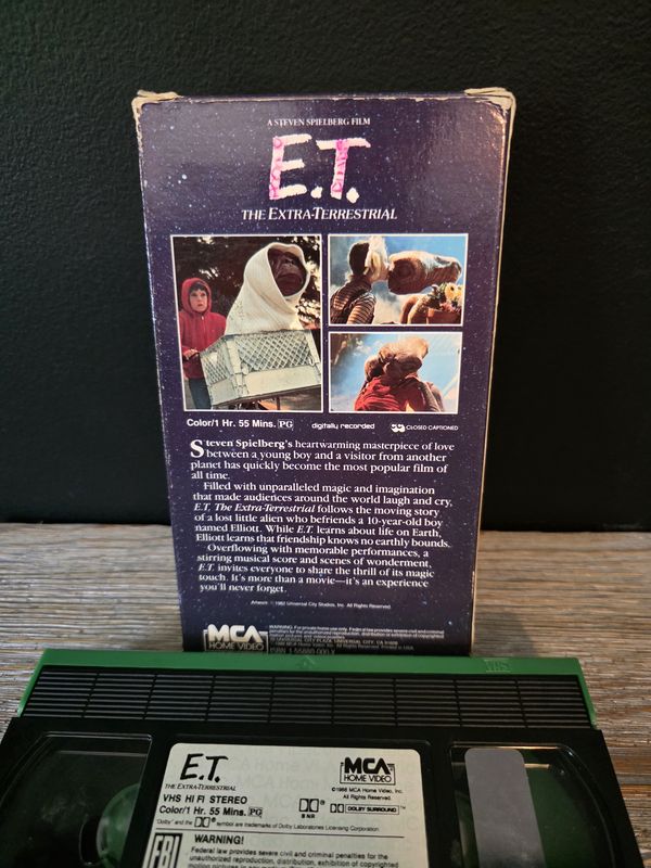 Vintage E.T. The Extra-Terrestrial VHS Video Cassette 1988 Rare Green