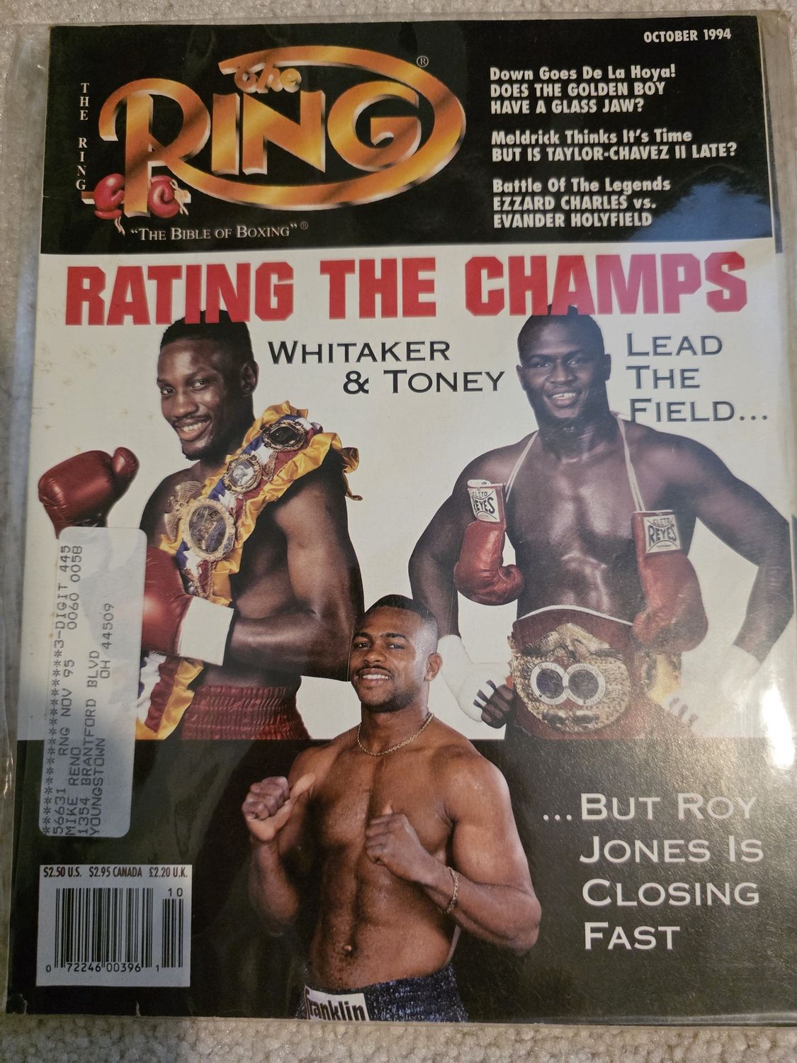 The Ring Boxing Magazine * October 1994 * Whitaker Toney Roy Jones