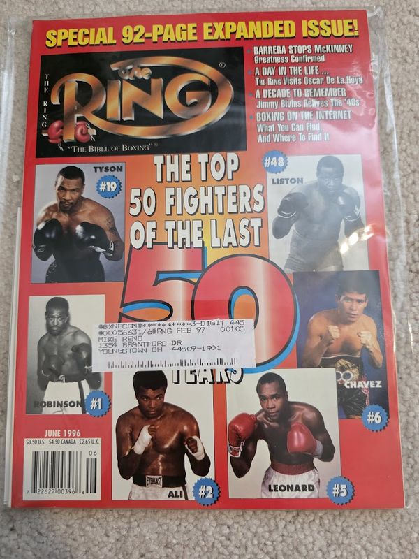 The Ring Magazine June 1996 Top 50 Fighters of the Last 50 Years Cover