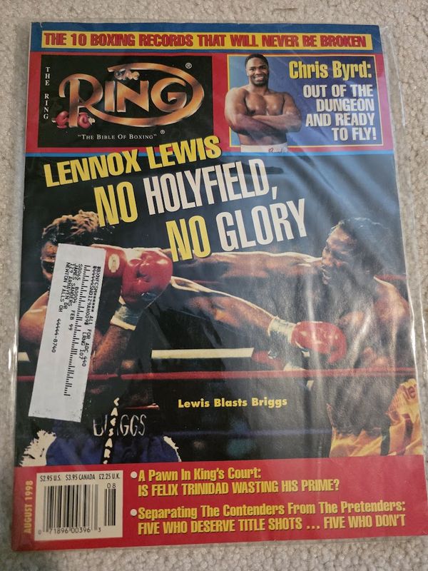 The Ring August 1998 Magazine Lennox Lewis Shannon Briggs
