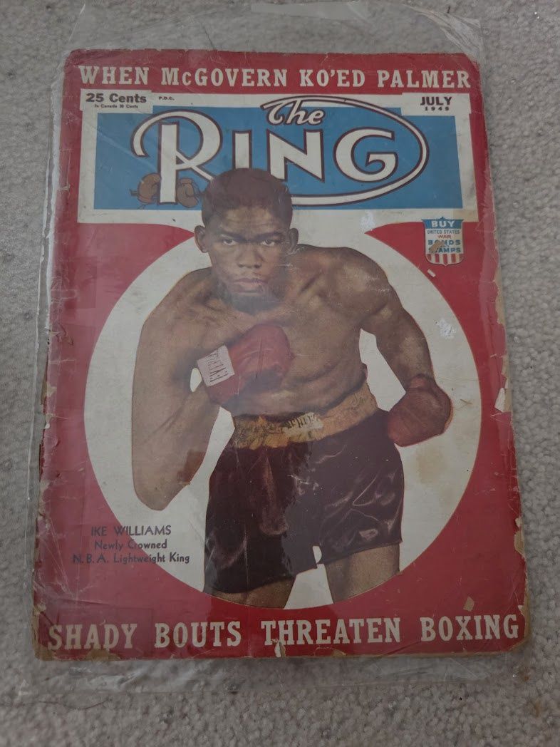 RING MAGAZINE JULY 1945 IKE WILLIAMS ON COVER