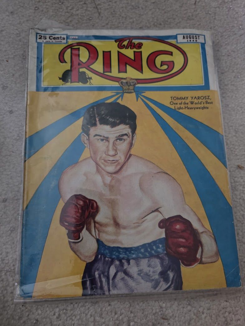 August 1949 The Ring Boxing Magazine Wrestling Tommy Yarosz Jake Lamotta