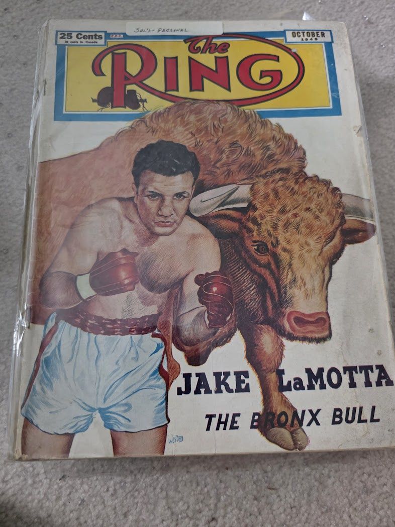 1949 OCTOBER THE RING MAGAZINE - JAKE LAMOTTA BRONX BULL