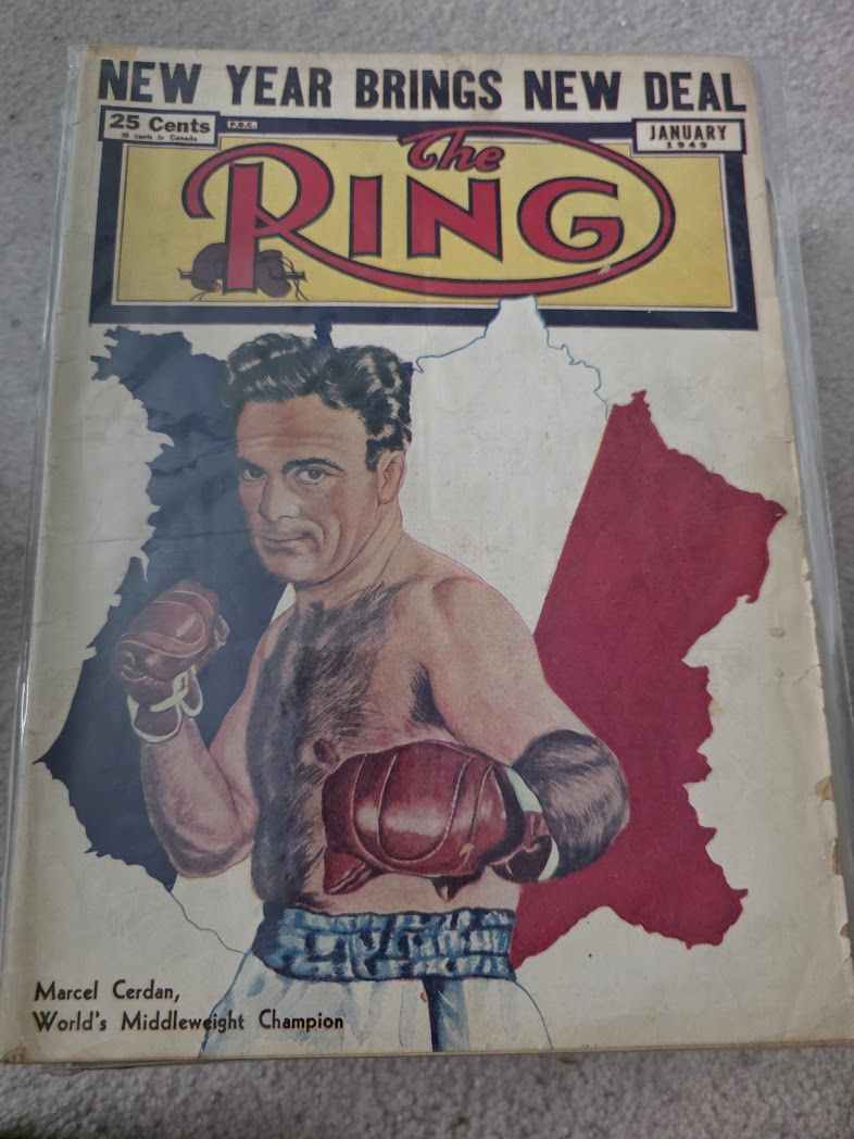 1949 January , The Ring Magazine (BOXING) Marcel Cerdan