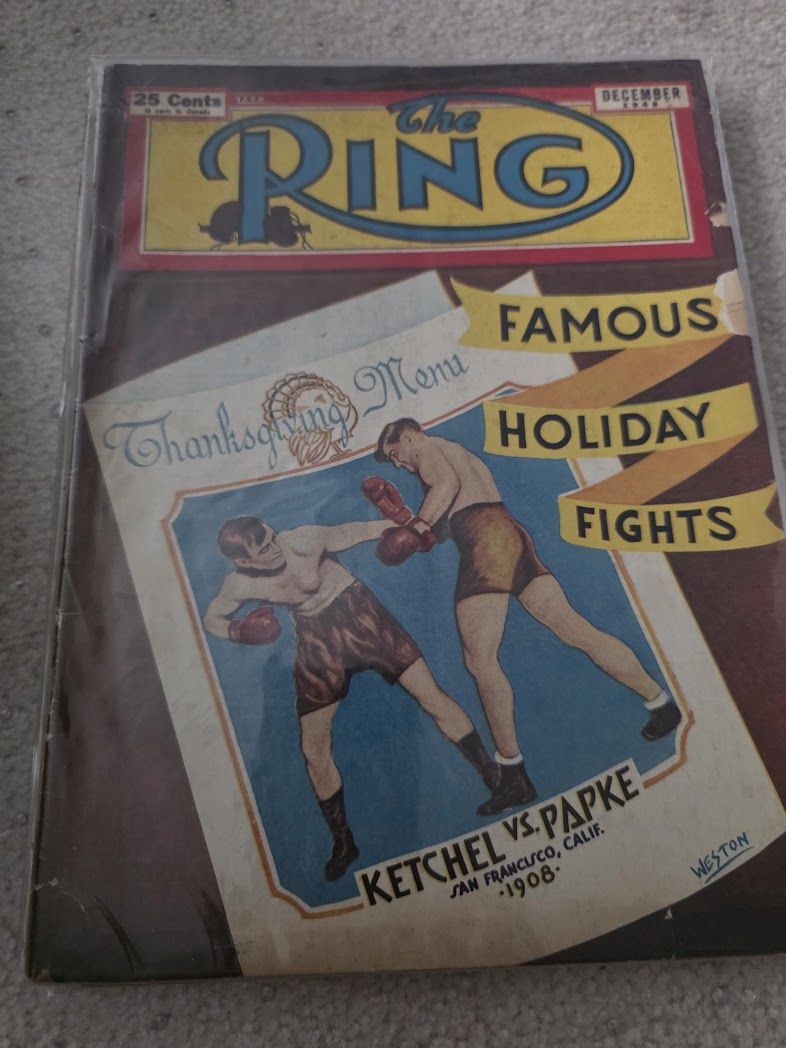 1948 DECEMBER THE RING MAGAZINE - KETCHEL PAPKE FRONT COVER