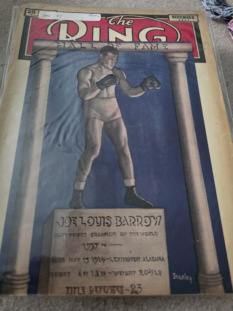 DECEMBER 1947 THE RING MAGAZINE JOE LOUIS HEAVYWEIGHT CHAMP OF WORLD 1937