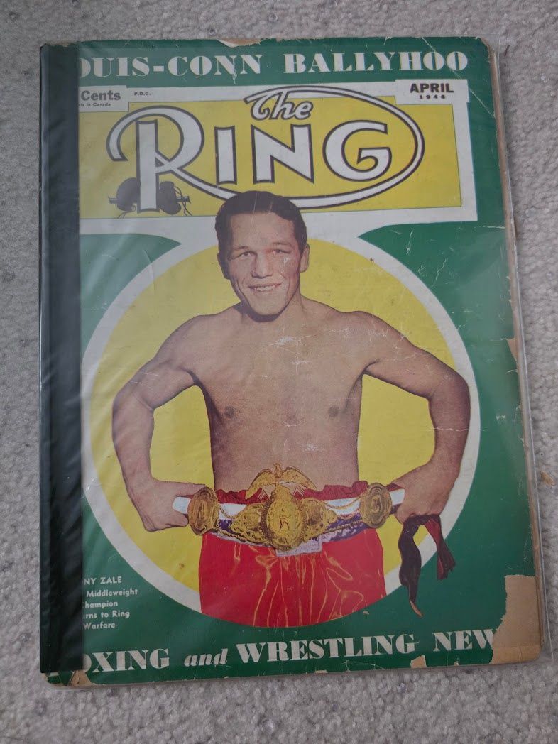 April 1946 The Ring Boxing Magazine – Tony Zale Cover, Joe Louis v Billy Conn