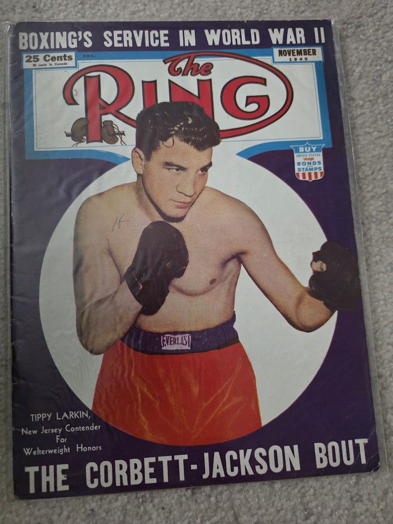 THE RING Nov 1945 Boxing Magazine Wrestling Tippy Larkin Corbett Jackson