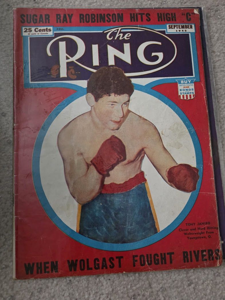 September 1945 The Ring Boxing Magazine – Tony Janiro Cover, Rocky Graziano