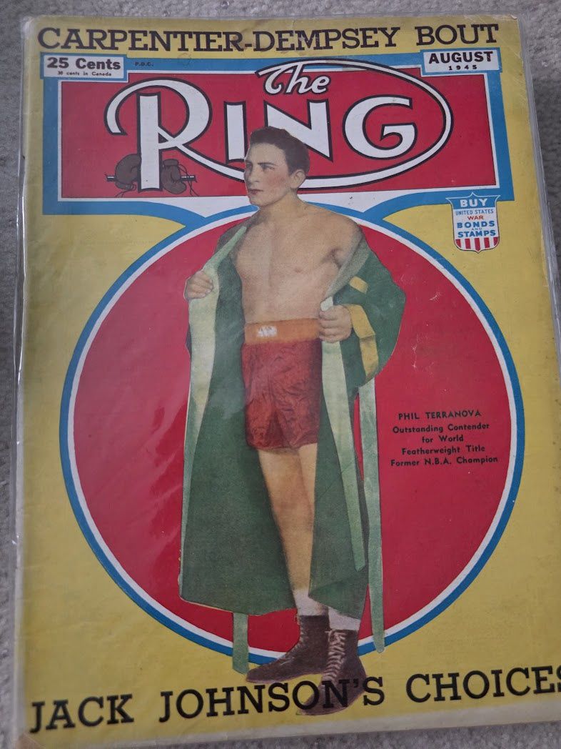 August 1945 The Ring Boxing Magazine Wrestling JACK JOHNSON TERRANOVA DEMPSEY