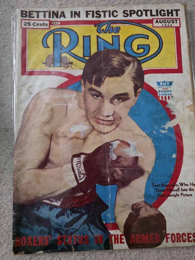 August 1942 The Ring Boxing Magazine – Tami Mauriello Cover, Boxing Armed Forces