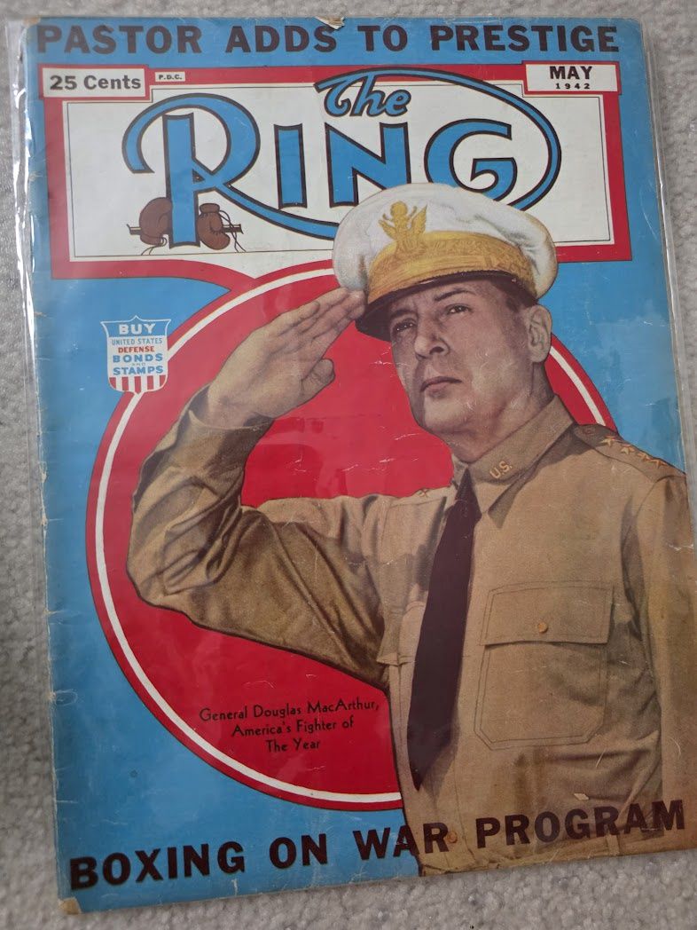 1942 MAY RING MAGAZINE Boxing General Douglas MacArthur on FRONT COVER