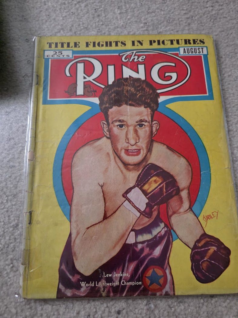 RING MAGAZINE AUG 1940 LEW JENKINS COVER