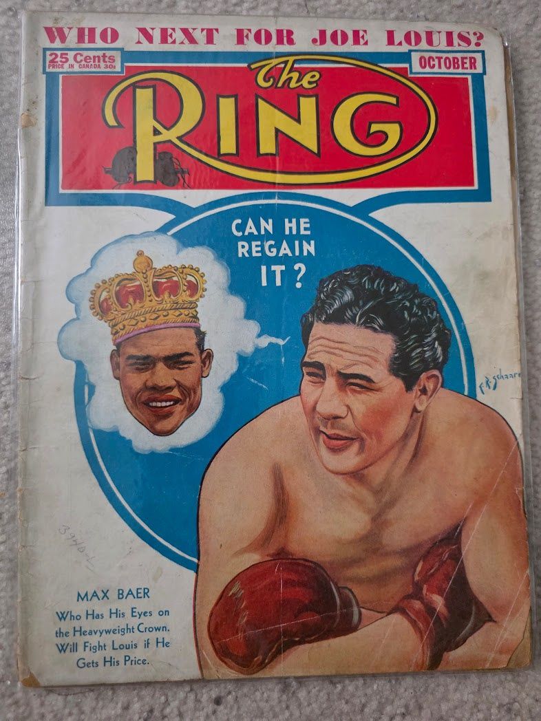 October 1940 The Ring Boxing Magazine Max Baer &amp; Joe Louis Cover