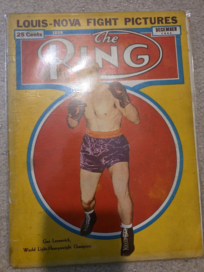 THE RING BOXING DECEMBER 1941 GUS LESNEVICH