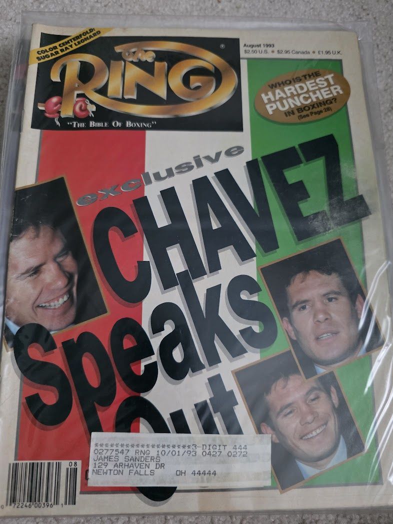 AUGUST 1993 THE RING vintage boxing sports magazine - CHAVEZ