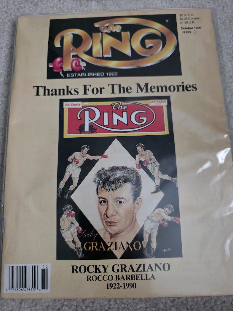 The Ring Boxing Magazine Thanks For The Memories Rocky Graziano October 1990