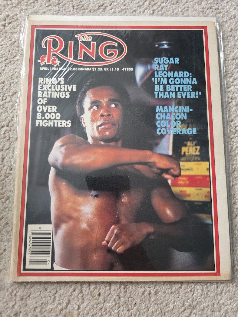 APRIL 1984 THE RING BOXING MAGAZINE SUGAR RAY LEONARD MANCINI
